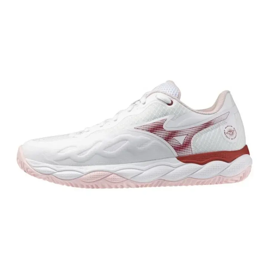 Mizuno Wave Enforce Court CC Women (White/Pinkesque/Barbados Cherry) - 42 – padelsko hos Padellife