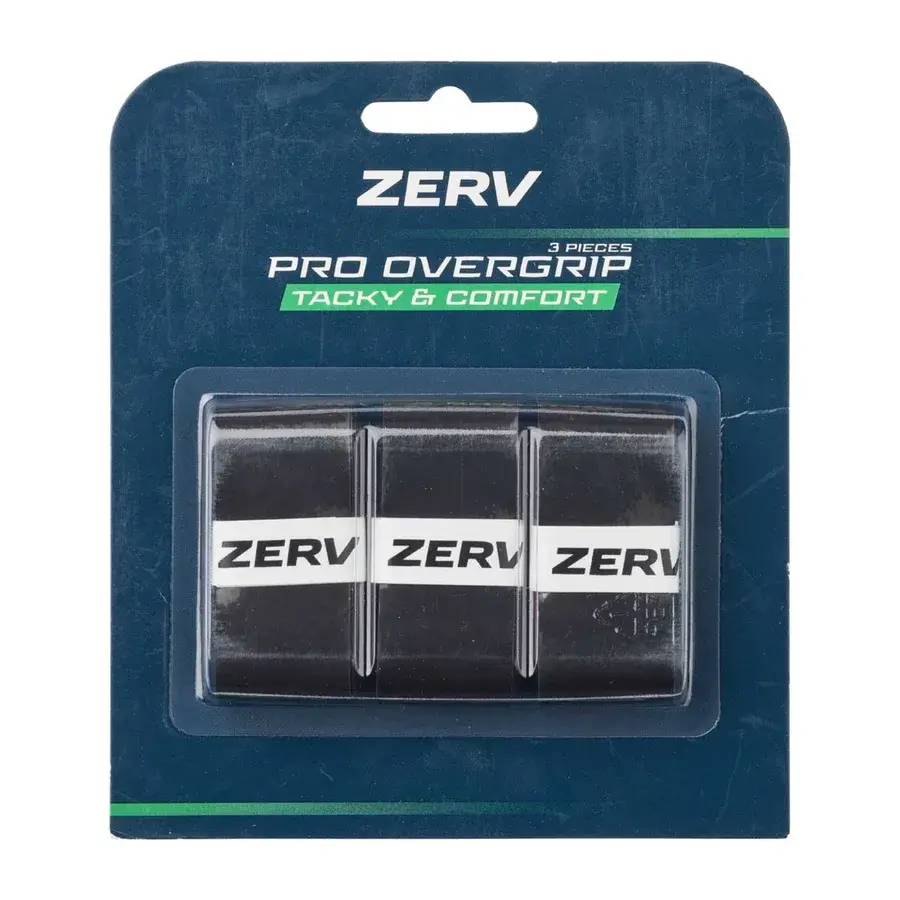 ZERV Pro Overgrip 3-Pack Black – greb og overgreb hos Tennisshoppen.dk